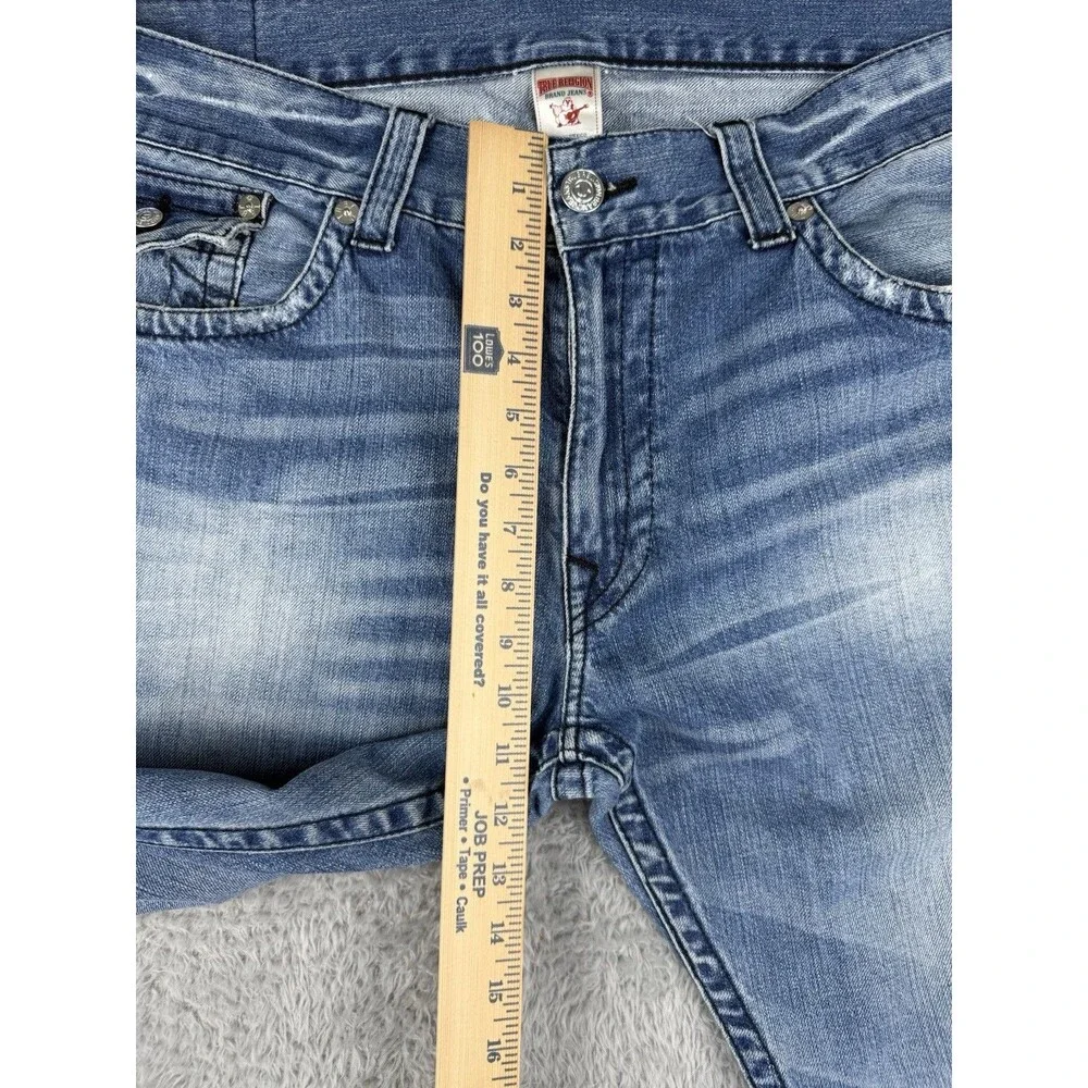 True Religion Ricky Straight Flap Pocket Jeans Mens 40x29 Blue Wash Denim Y2K